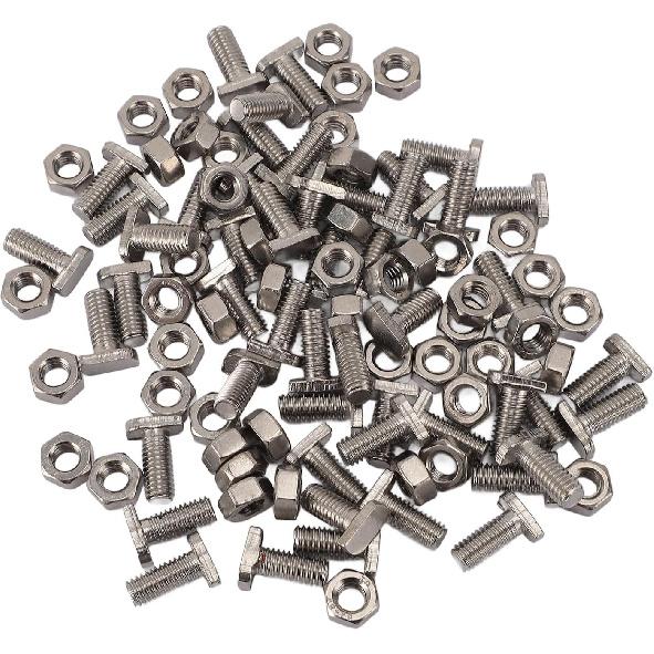 Greenhouse Nuts Bolts Set, 50Set Stainless Steel M6x14 Bolts and M6 Hexagonal Nut Greenhouse Nuts Screws Assortment Set Green House Accessories