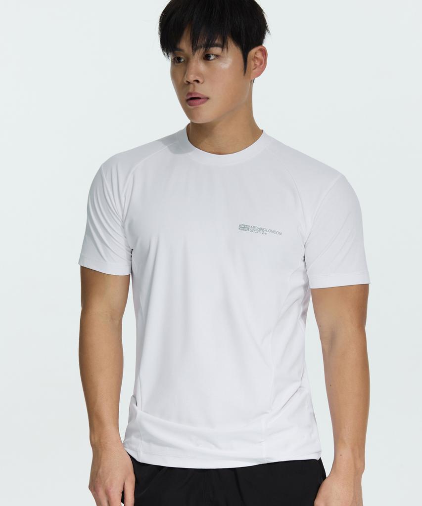 Michikoleondeonseupocheu Gym Mesh Muscle Fit Short Sleeve T-Shirt White