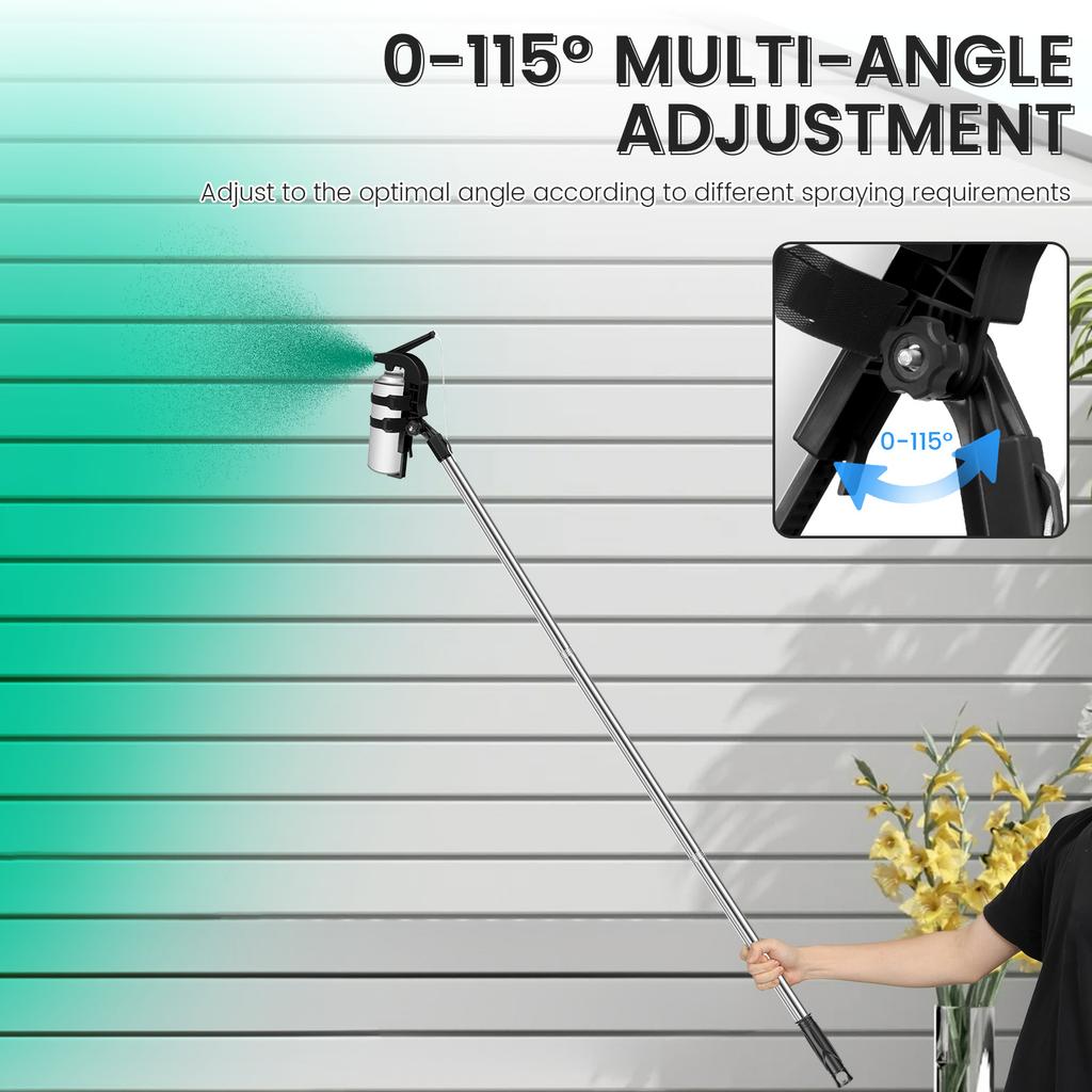 1Set Spray Can Extender Adjustable Sprayer Bracket Adaptor Spray with 12 Feet Extension Pole Aerosol Can Extension for Household