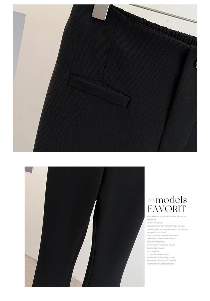 Women's Plus Size High Waist Micro-Flare Pants - Slimming Spring Suit Casual Long Pants