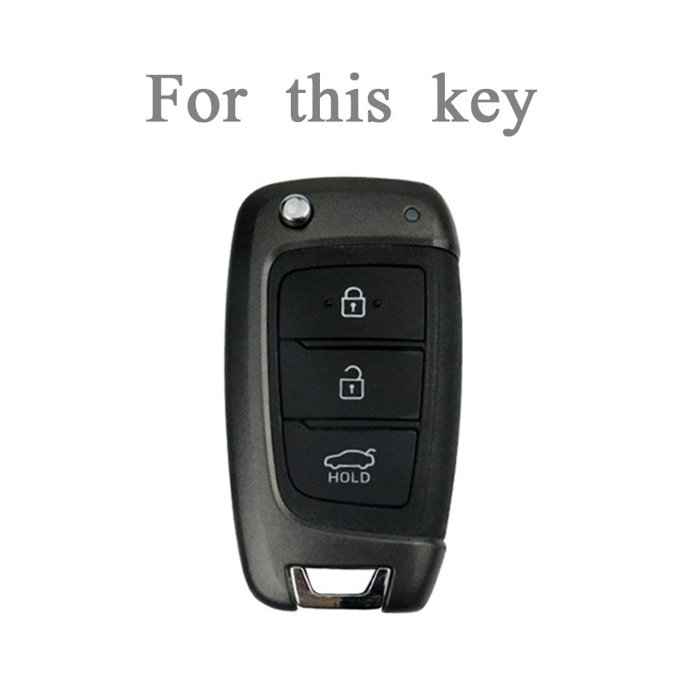 TPU Holder Shell for Hyundai Elantra Solaris Tucson I30 I35 I40 KONA Genesis Santa Fe Azera TPU Car Flip Key Case Cover