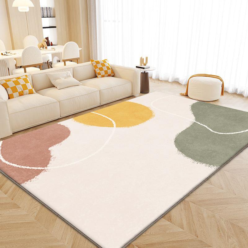 Luxuriöser Teppich aus Kaschmirimitat für Wohnzimmer, Schlafzimmer und mehr – Modernes nordisches Design mit plüschiger Textur, Sofa und Couchtisch, Arbeitszimmer und Garderobe