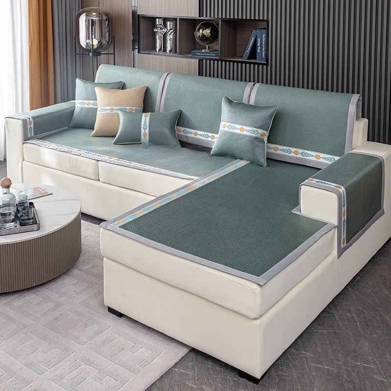 Ice Silk Rattan Mat Sofa Cushion Summer Cool Argy Wormwood Sofa Seat Cushions Mosquito Repellent Summer Sofa Cover