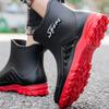 Men Women Short Rain Boots Four Seasons Work Shoes Fashion Non-slip Wear-Resistant Rubber Shoes Fishing Shoe Waterproof Shoes