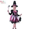 Children's Halloween costumes, girls cos masquerade show witch princess dress, little witch show costume lamp costume
