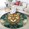 Cougar Pattern Round rug,Carpet Rug for Living Room Bedroom Playroom ,Non-slip Floor Mat,Holiday Gifts and Birthday Gifts.