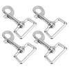 4PCS Snap Hook Square Ring Single Head Dog Leash Buckle Stainless Steel for Wallet BackpackL85mm   150kg