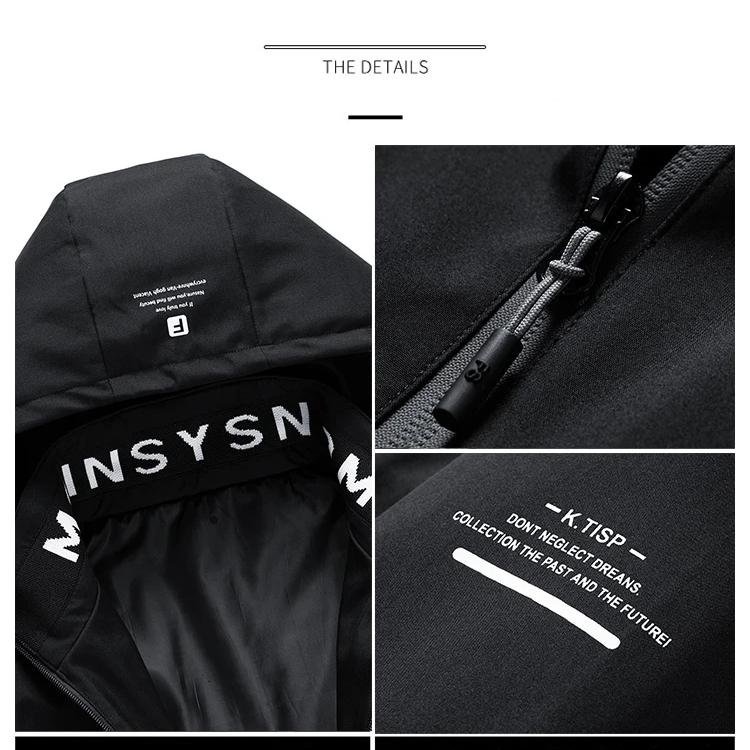 Herrar Dragkedjekappor Höst Vinter Herr Huvförsedd Cargojacka Streetwear Casual Cargojacka Herr Mode Vindjackor