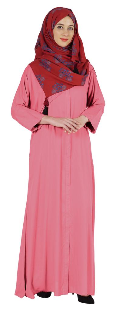 Bimba Islamic Clothes For Women Long Prayer Robe Maxi W  Printed Hijab Rayon Abaya Front Button Muslim