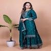 Dark Teal Embroidered Sharara Suit with Dupatta