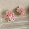 Seaside vacation beaded tassel dopamine ear clips mosquito coil disc without ear piercings girly feeling sweet wind flower stud earrings
