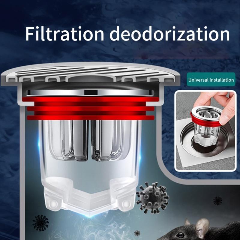 Anti-odor Floor Drain Core Backflow Preventer Shower Waste Water Drainer Insert Drain Plug Hair Catchers Sewer Core