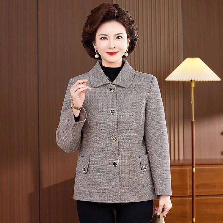 Autumn 2025 Mid-Length Jacket for Middle-Aged and Elderly Women