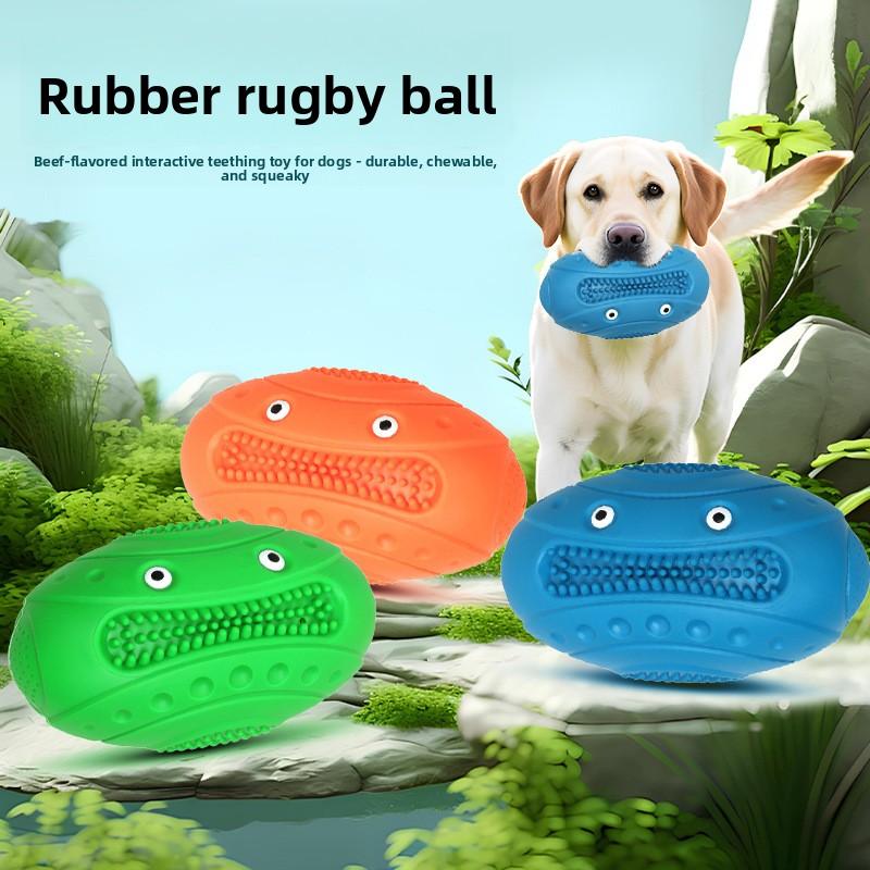 Rubber Rugby Balls Are Cute, Novel, and Durable. They Are A Great Tool for Grinding Teeth and Making Sounds To Relieve Boredom. They Are Dog Toys