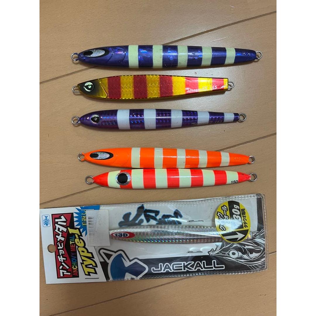 Used Jackal Anchovy Daiwa Valley Hill Dragon Q Metal Jig Set of 6