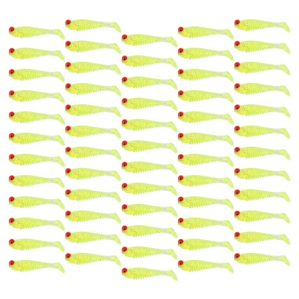 50PcsCelsiusBag Artificial Fishing Lures Soft Silicone Baits Lifelike Paddle Tail Swimbait