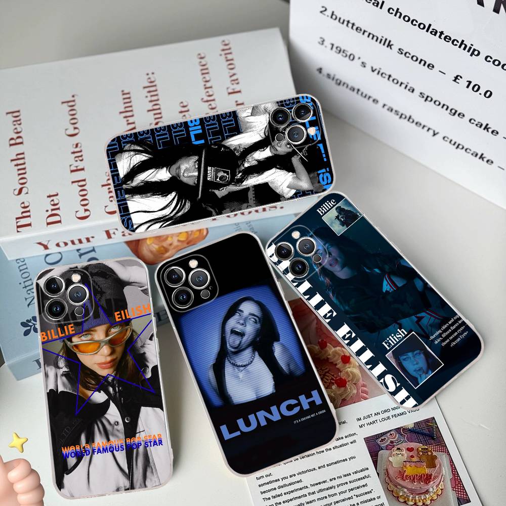 Pop E-Eilish Ster B-billie Transparante Telefoonhoes Voor IPhone 17 Air 16 Pro Max 15 14 13 12 11Plus Schokbestendige Hoes