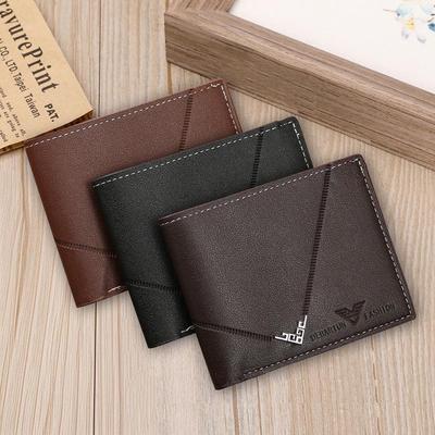 Men's Lightweight Short Billfold Wallet with Multi-Card Slot and Coin Holder