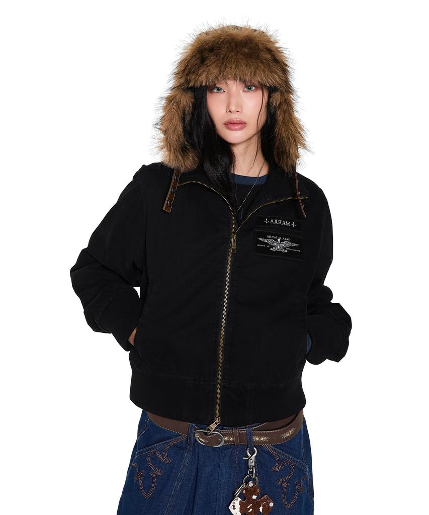 AAKAM Biker Leather Earflap Hat (Brown)