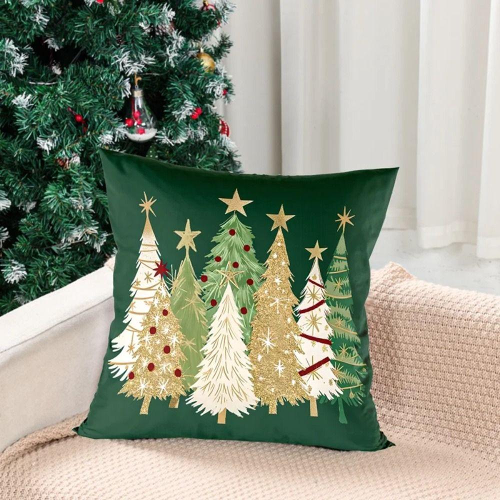 Xmas Trees Pattern Cushion Cover Home Textile Cushion Pillowcase  New Year Gifts