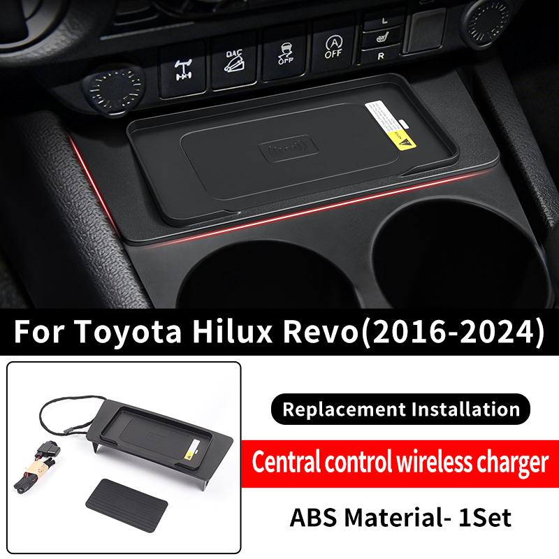 

For 2016-2024 Toyota Hilux Revo Central Control Mobile Phone Wireless Charger Module Charging Modification Parts Auto-sensing Left-Hand Drive