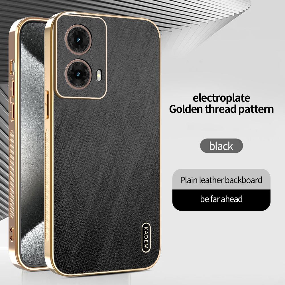 Plating Gold Silk Skin Case for Motorola Moto Edge 60 50 40 Pro Ultra Fusion Neo G Stylus 2023 G86 G45 Leather Shockproof Cover
