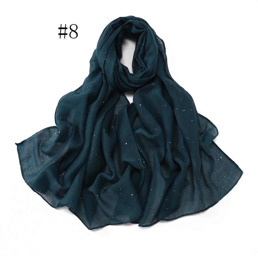 New Shiny Rayon Hijab Scarf For Woman Muslim Hijabs Shawls Cotton Linen Headband Fashion Long Wraps Female Islam Turban Scarves