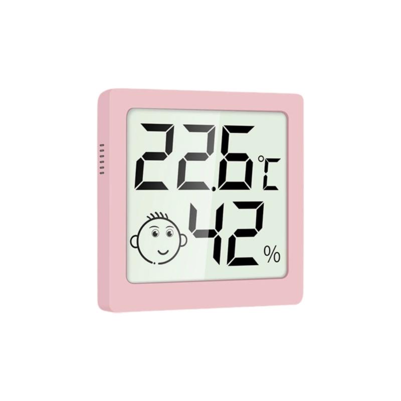 

High precisions LCD Display Humidity Temperature Meter Magnetic Mount Stand Base ABS Universal for Home Office Use розовый