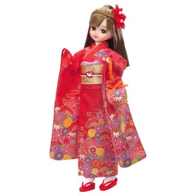 TAKARA TOMY Licca-chan Puppe LD-30 Kimono Licca-chan Rotes Anziehspielzeug ab 3 Jahren