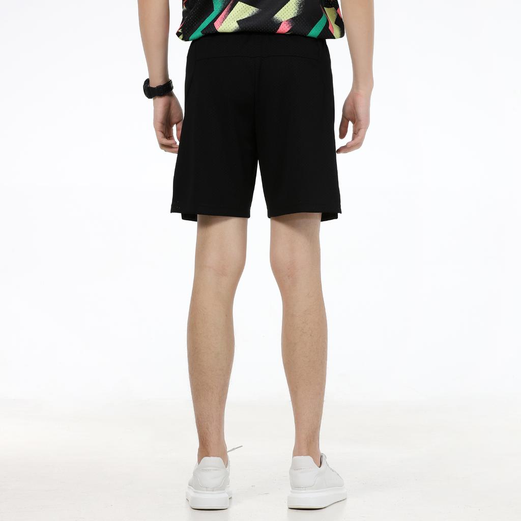 Li Ning Sports Basketball Series Casual Breathable Basketball Shorts Men shorts Black AAPR209-1
