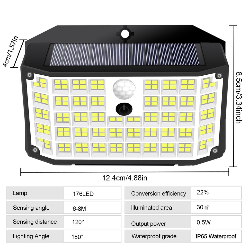 Solar Lights Outdoor Motion Sensor Solar Security Lights IP65 Waterproof with 3 Lighting Modes Powered Wall Lights Outside