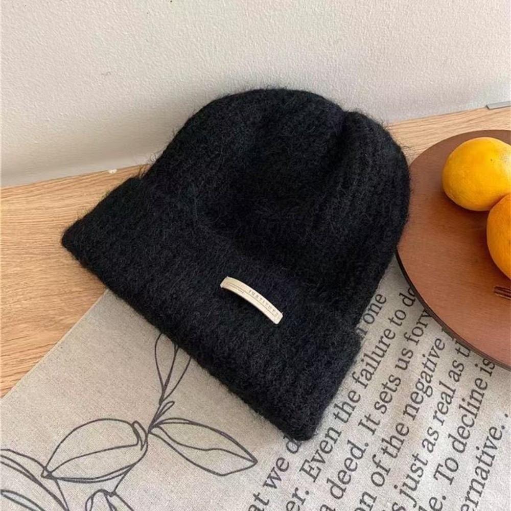 All-match Knitted Pullover Hat Korean Style Brimless Beanie Cap Streetwear Plush Woolen Hat  Girls