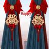 Wedding Curtain Tiebacks: Bridal Room Double Happiness Decor Set