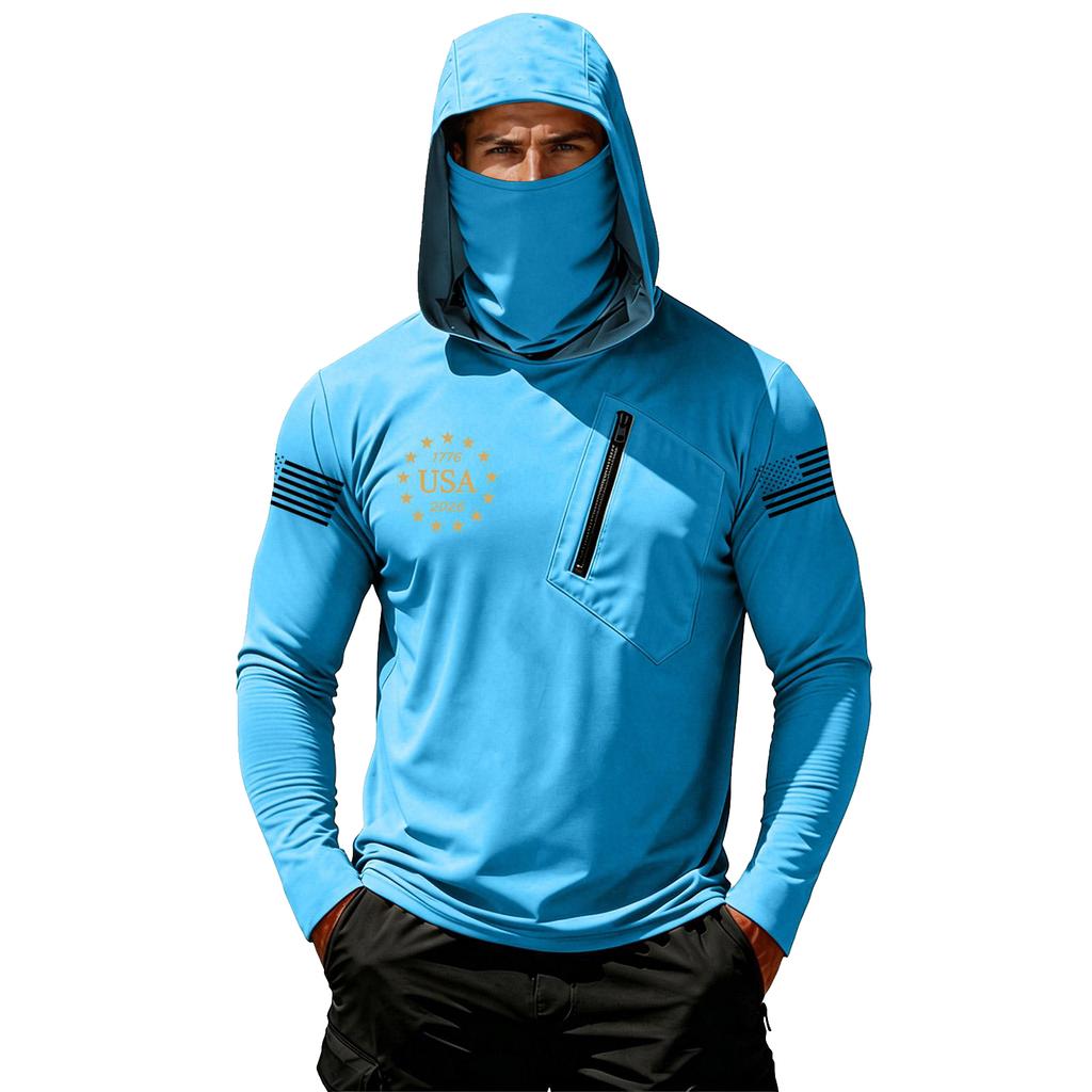 Herren Casual Kapuzen-Langarm-Sonnenschutz-Oberteil