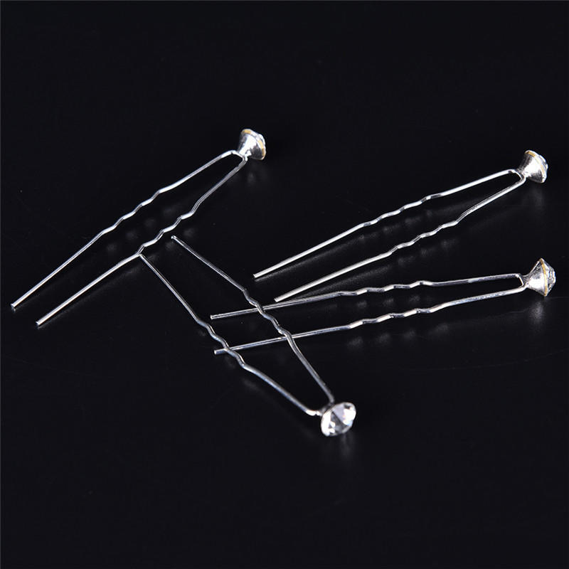 20 Stück Klar Kristall Strass Diamant Hochzeit Braut Abschlussball Haarspangen Haarnadel