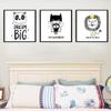 Panda lion cat dream big Cartoon Animal Panda Lion Canvas Children Room Kindergarten Decorative Hanging Painting Canvas Painting No Frame