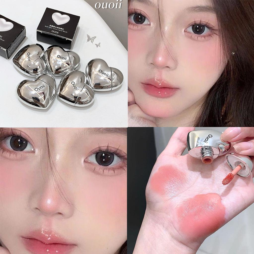

OUOII Жидкие румяна Soft Mist Heart, Розовые низкой насыщенности, Корейский макияж без макияжа, Осветляющие румяна.