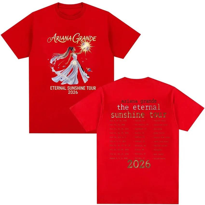Ariana Grande The Eternal Sunshine Tour 2026 Graphic Tshirt Men Women Vintage High Quality Oversized Cotton Streetwear Tshirt S