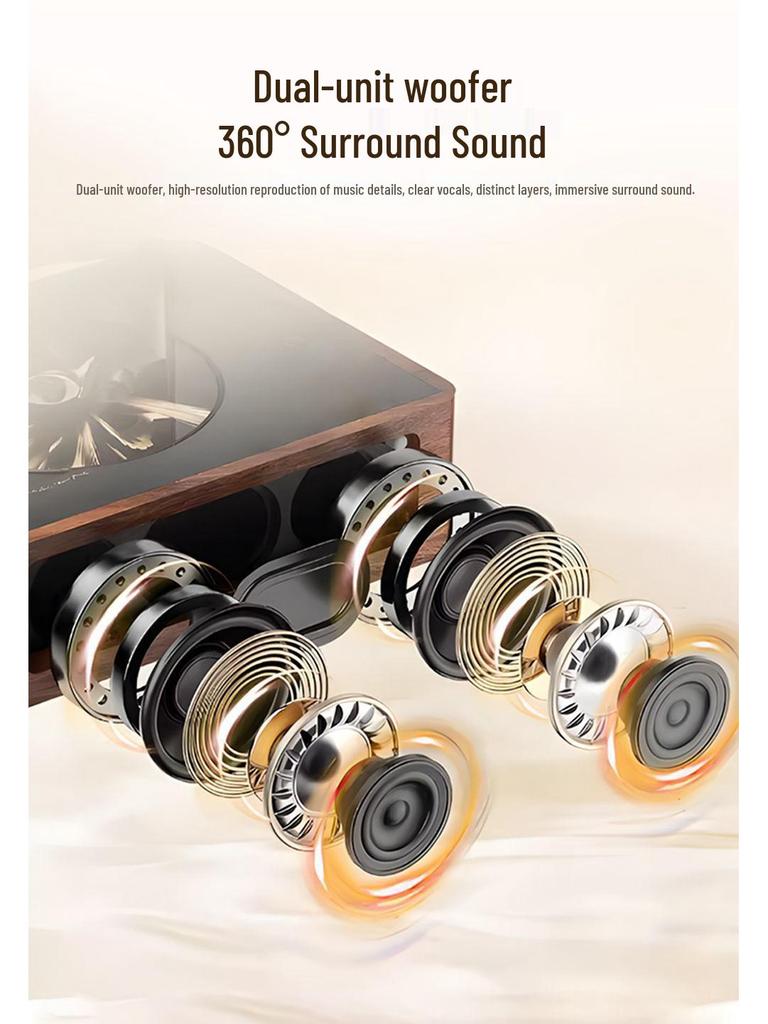 Retro Bluetooth CD Player & Speaker | Portable Rechargeable Home Audio System