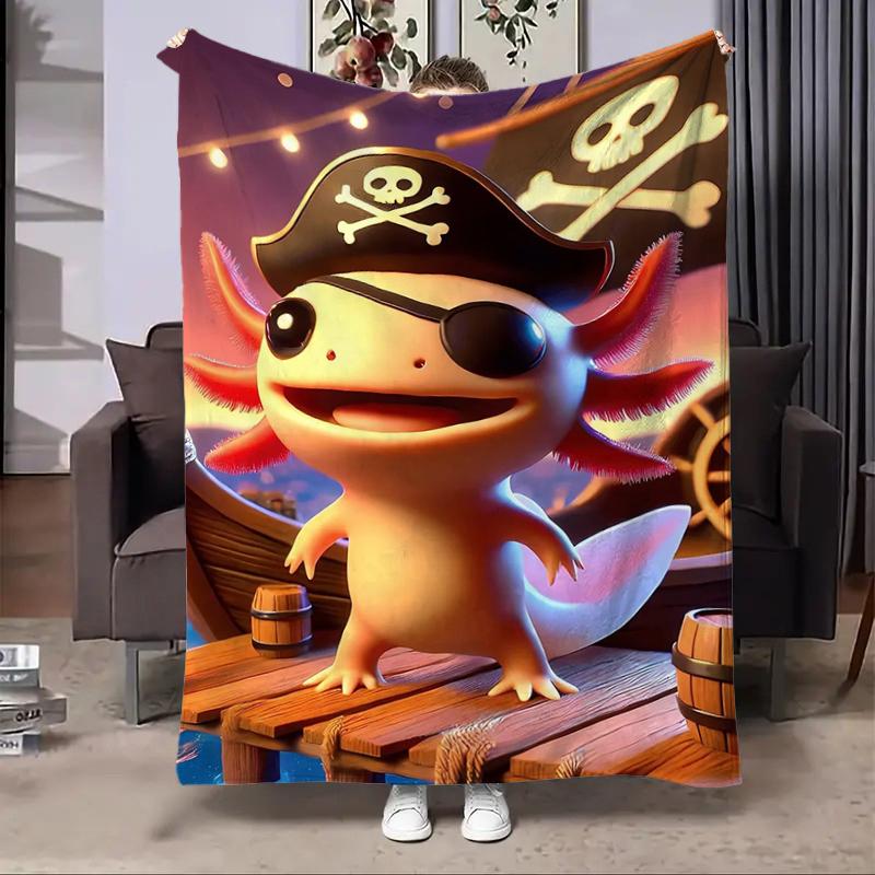 8 Sizes Cute Axolotl Printed Blanket Warm Soft and Comfortable Home Travel Blanket Sofa Bedding Cover Blanket Kids Gamer Gift