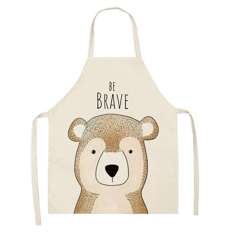 Kitchen Apron Animal Print Apron Lion Moose Bear Fox Aprons Women Sleeveless Cycling Bibs Kids Apron Home Bibs