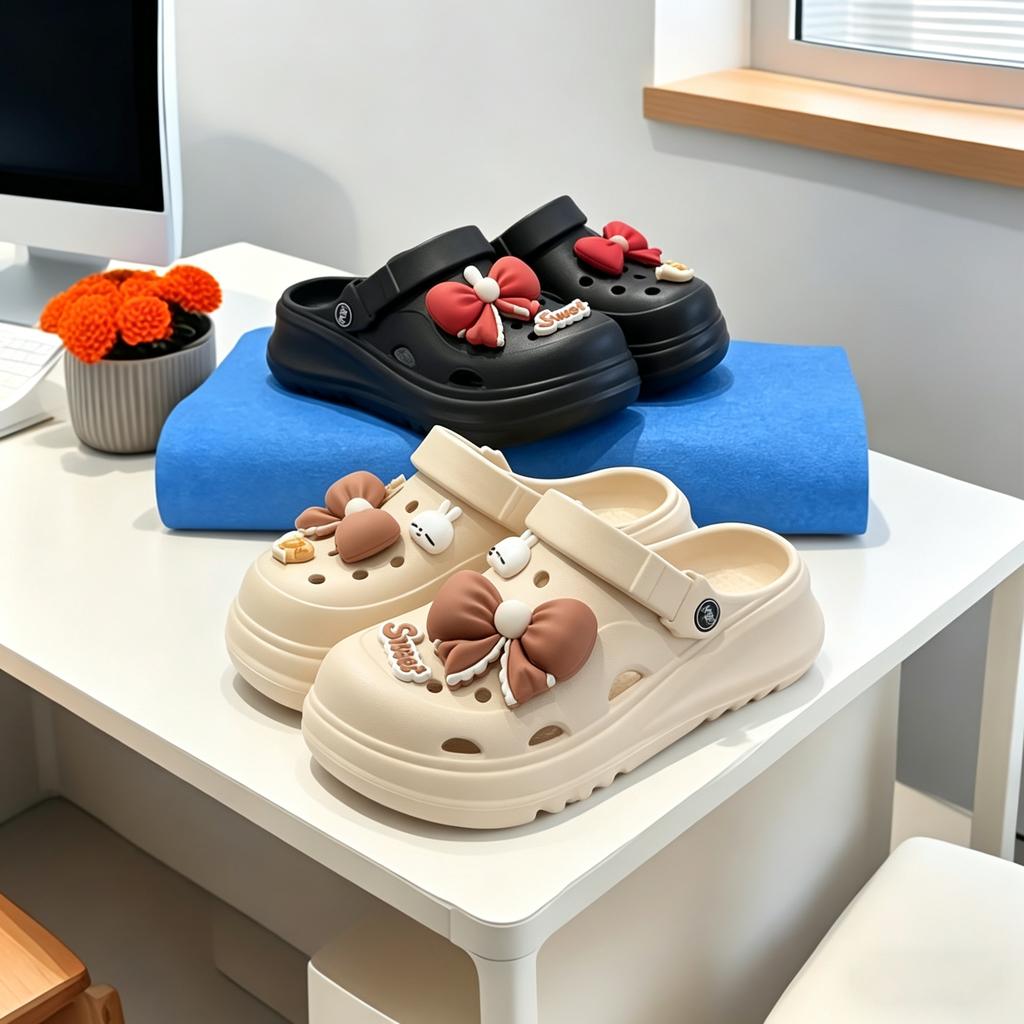 Modieuze Trendy Gaten Schoenen Cartoon Patroon Comfortabel En Licht Geschikt voor Dagelijks Vrije Tijd En Buitenactiviteiten van Meisjes