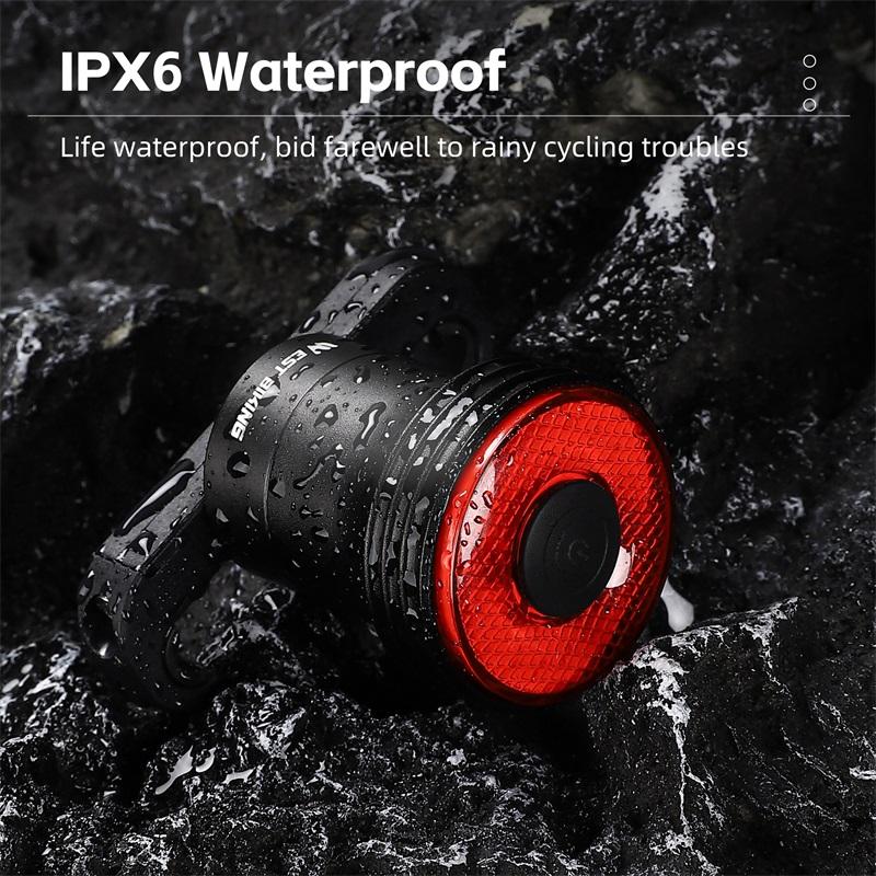 WEST BIKING Bicycle Rear Light Intelligent Brake Sensing Taillights High Visibility Type-C Rechargeable Bike LED Rear Light2