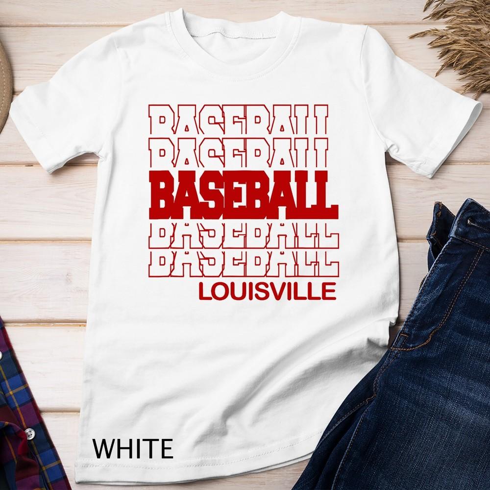 

Baseball Louisville in Modern Stacked Lettering T-Shirt Unisex T-shirt 4XL