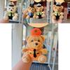 Cute Police Bear Plush Keychain With Metal And Gold Keyring For Daily Use