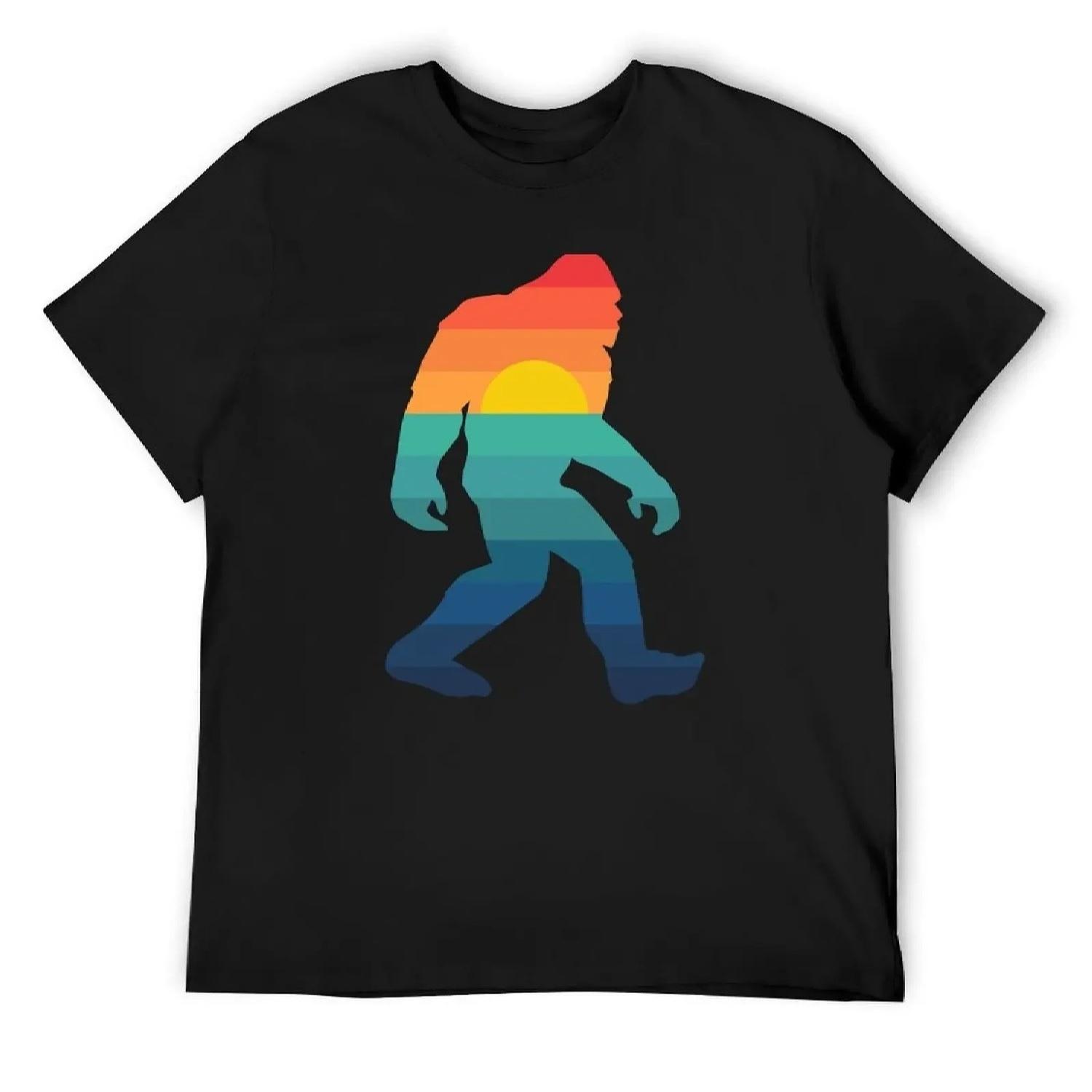 Bigfoot Sasquatch Retro Sunset Silhouette T-Shirt Aesthetic clothing customizeds t shirt men S