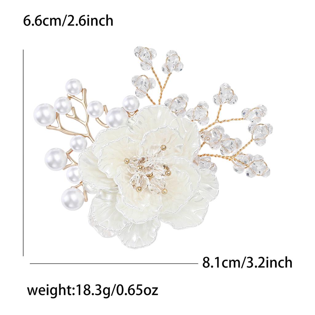 Simulation Pearl Enamel Flower Brooch for Women Unisex Plant Pins Party Accessories Gifts Friends Decoration