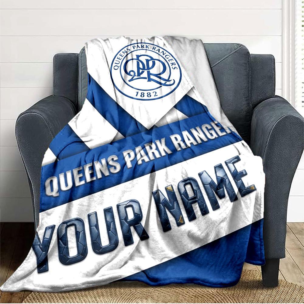 Name Custom Queens Park Rangers Print Flannel Blanket High Quality Warm Comfortable Cover for All Seasons Perfect for Gifts Home Decor
