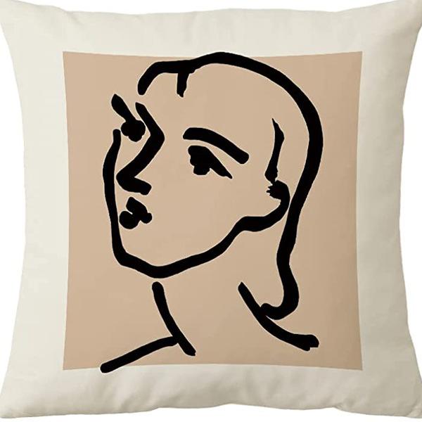 Modern Ins Style Pink Girl's Heart Pillow Case Nordic Linen Cushion Sofa Bedside Pillow