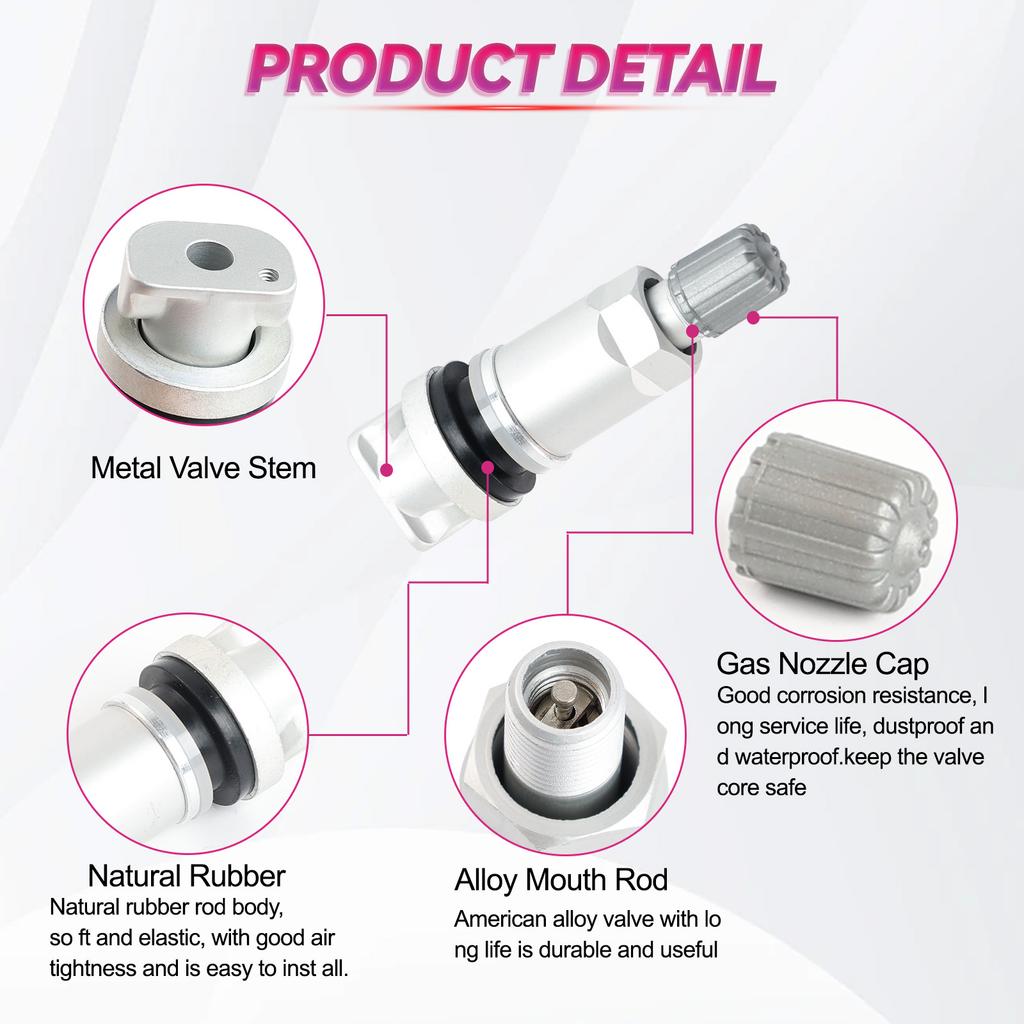 4X TPMS System Tyre Tire Pressure Sensor Valve Stem Repair Set For Jeep Dodge Chrysler Mercedes-Benz Land Rover Mitsubishi Raide